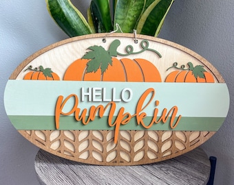 Fall Welcome Hanger, Pumpkin Door Hanger, Hello Fall Door Hanger, Hello Fall Sign, Pumpkin Sign, Fall Sign, Pumpkin Hanger, Fall Door Sign