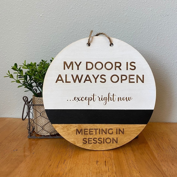 Office Door Hanger Office Door Sign Meeting in Session Etsy
