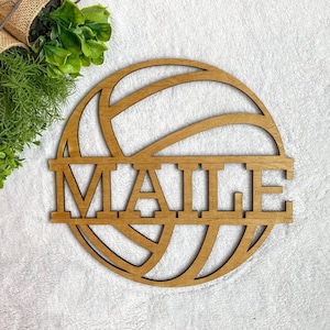 Volleyball Name Sign, Wood Volleyball Sign, Volleyball Gift, Volleyball Wall Art, Volleyball Name, Sports Name Sign, Wood Volleyball Hanging