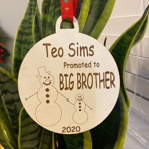 Big Brother Ornament, Big Sister Ornament, Custom Big Brother Ornament, custom Big Sister Ornament, Big Brother Christmas Gift, sister gift
