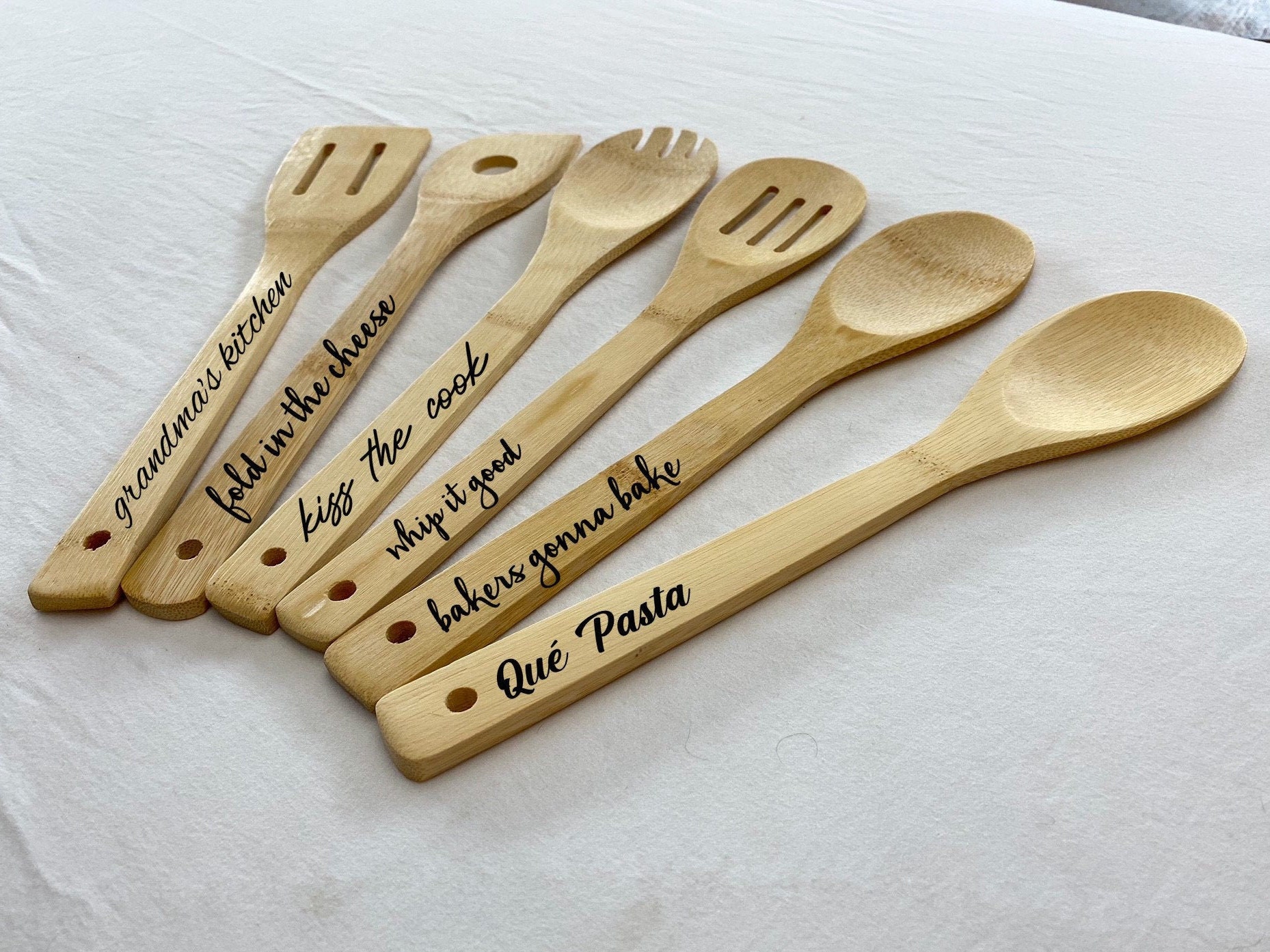 Personalized Wooden Spoon Custom Wood Spoon Spoon Gift Set Etsy