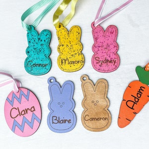 Osterkorb Namensanhänger, Ostern Anhänger, Personalisierte Ostern Anhänger, Osterkorb Anhänger, Peep Name Tag, Hase Namensschild, Ei Name Tag,