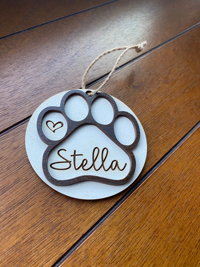 Personalized Paw Print Ornament, Dog Ornament, Cat Ornament, Pet ...