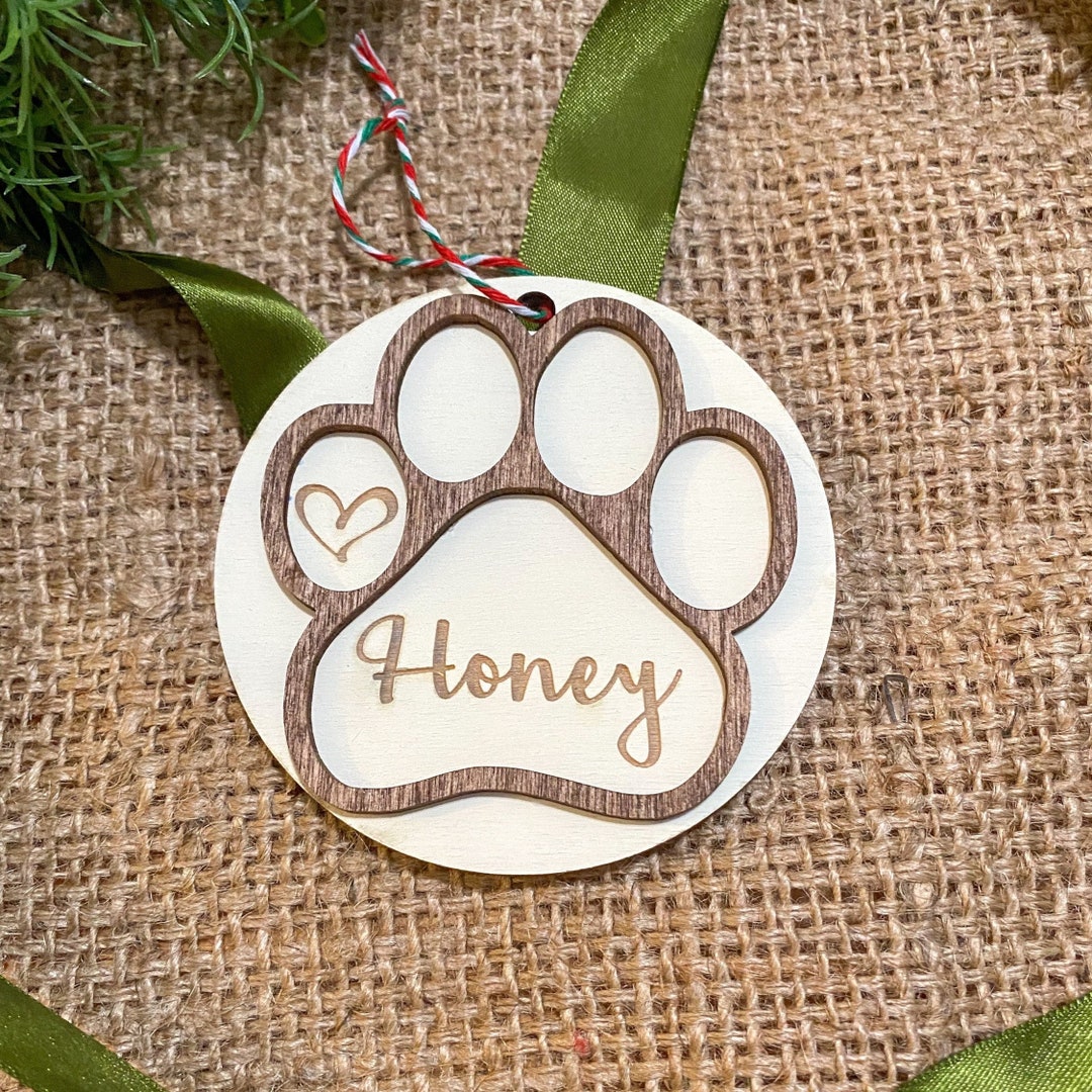 Personalized Paw Print Ornament, Dog Ornament, Cat Ornament, Pet ...