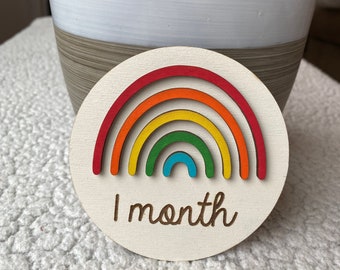 Rainbow Baby Monthly Milestone Markers, Baby Photo Prop, Baby Milestone, rainbow Milestone Cards, Baby Gift, Rainbow Milestone Marker,