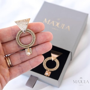 Orecchini geometrici "Cleopatra" in Perle di Fiume – Gioielli di Design Fatti a Mano in Italia – Eleganti e Leggeri