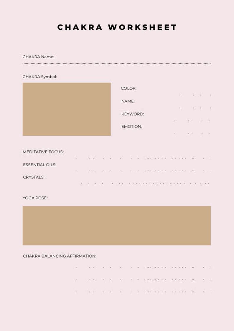 Chakra Planner, Spiritual, Template, Workbook Downloadable, Editable ...