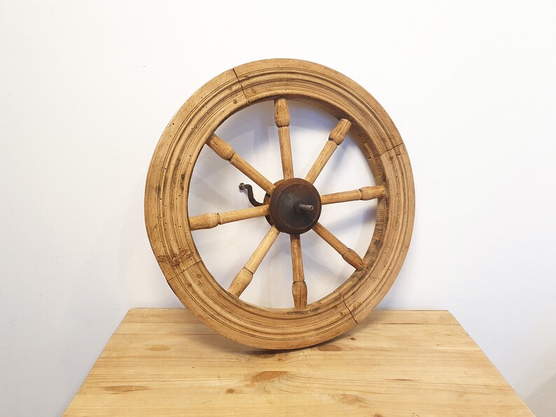 Antique Wooden Spinning Wheel Rustic Spinning Wheel Part Etsy Australia