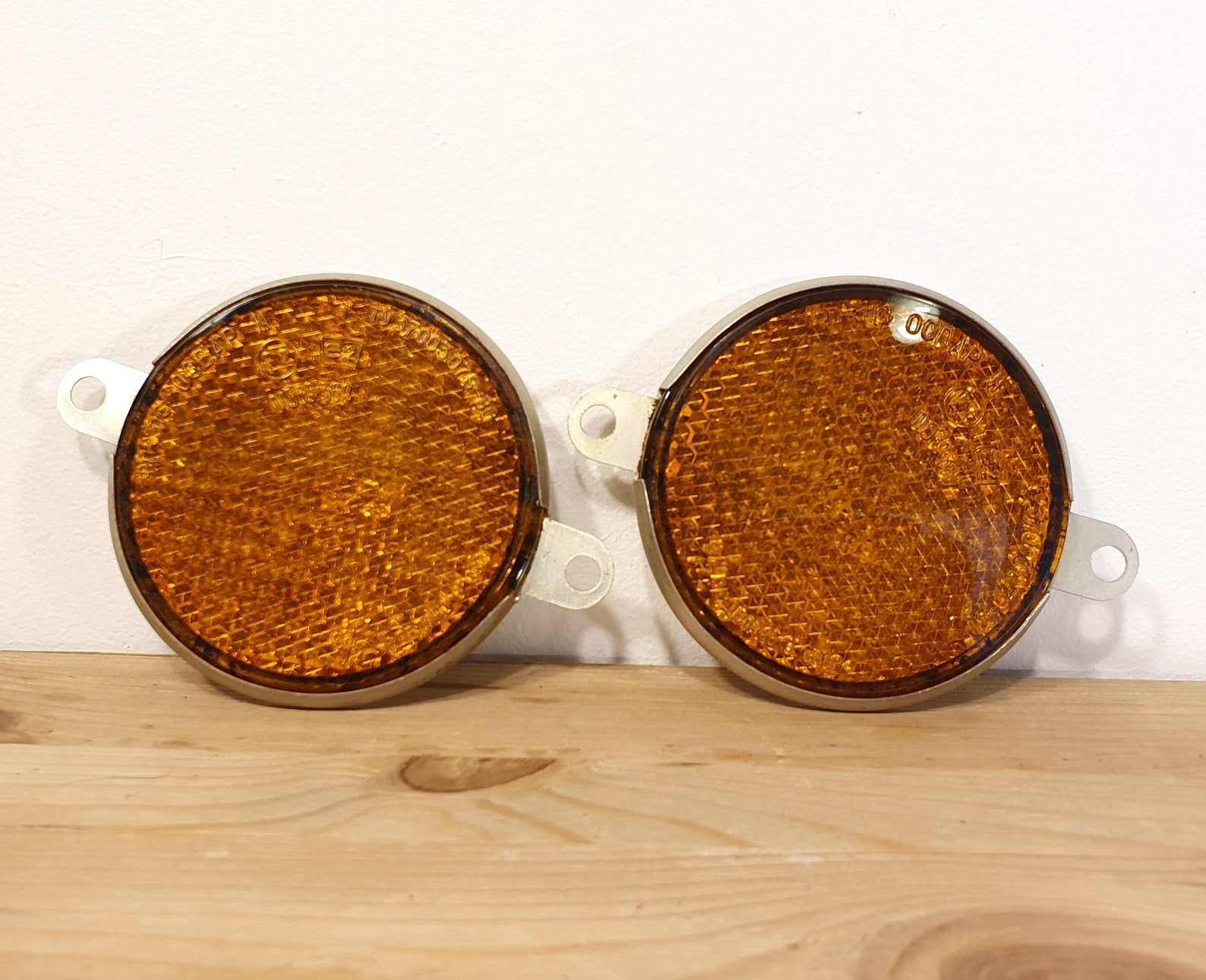 Vintage Bicycle Reflector Set of 2 Bike Parts USSR Orange Etsy