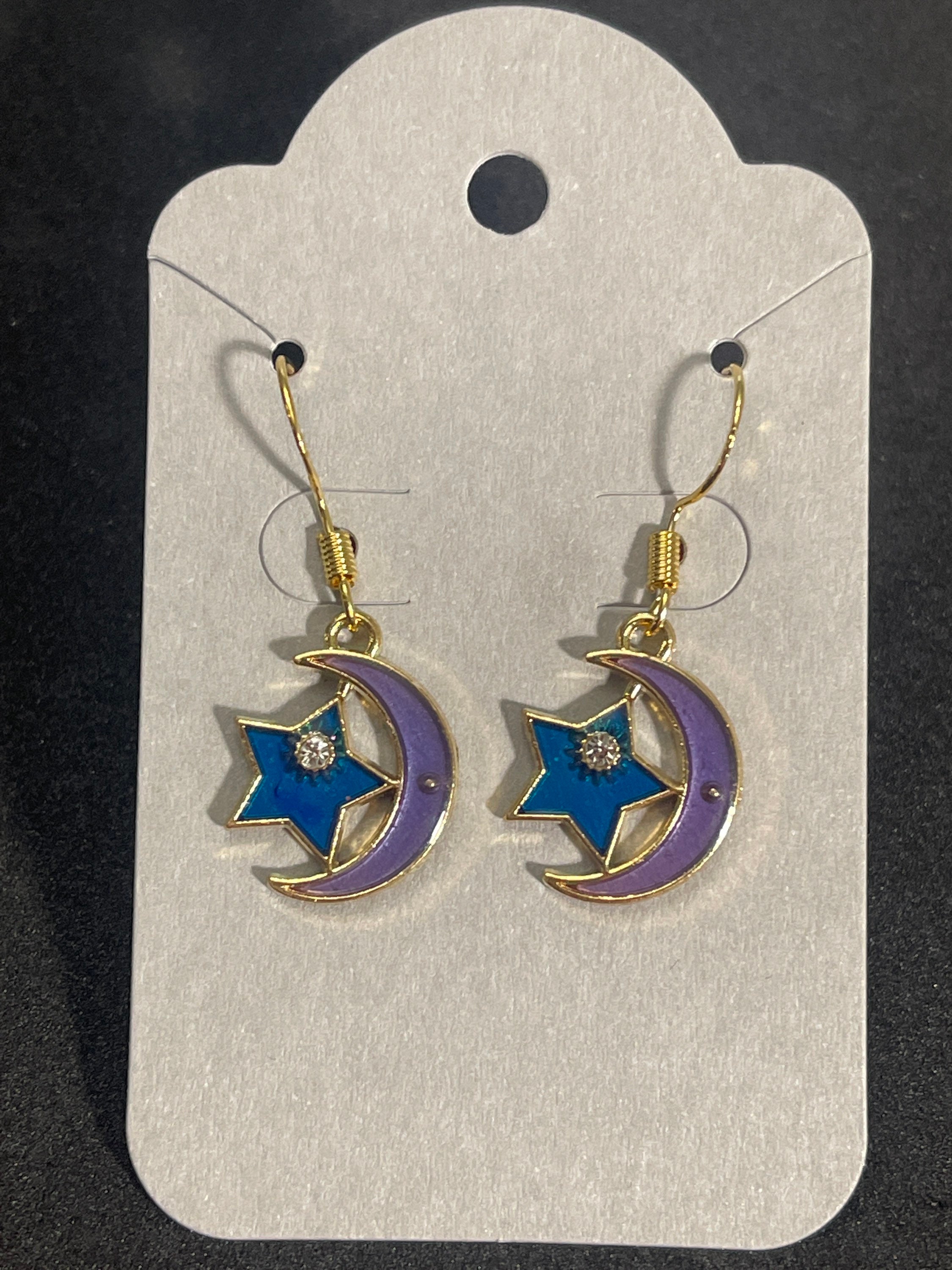 Half-moon and Star Earrings - Etsy