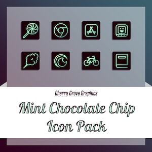 Mint Chocolate Chip Theme Icon Pack | iPhone iOS14 | 210 Icons