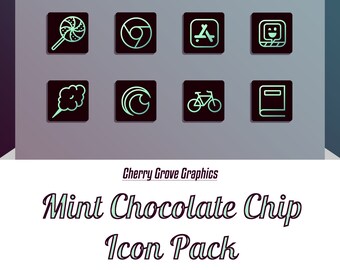 Mint Chocolate Chip Theme Icon Pack | iPhone iOS14 | 210 Icons