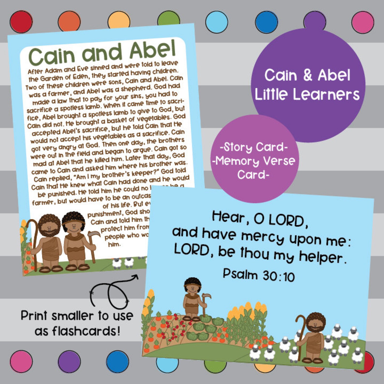 Cain and Abel Bible Story and Worksheets Little Learners | Etsy