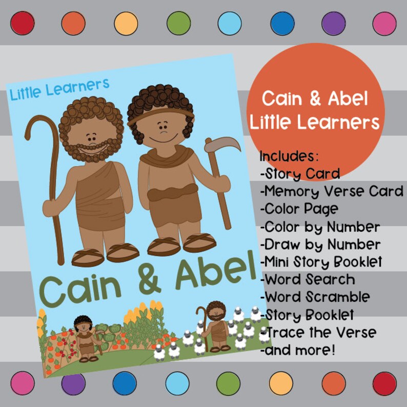 Cain and Abel Bible Story and Worksheets Little Learners | Etsy