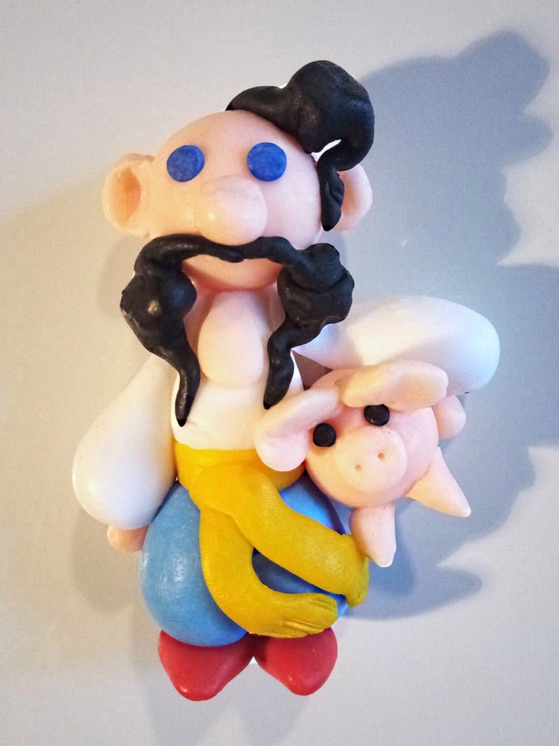 magnet craft Kozak/_Homme ukrainien/_cochon/_Paysan/_Figurine for r\u00e9frig\u00e9rateur/_P\u00e2te polym\u00e8re/_Fridge magnets