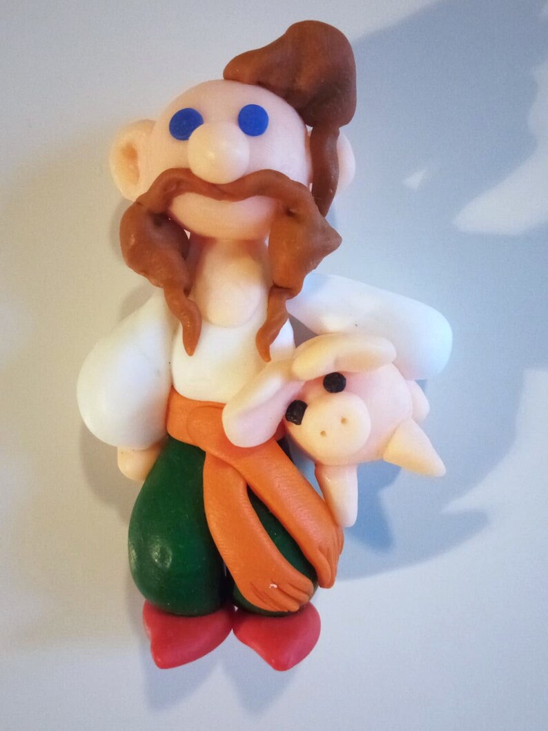 magnet craft Kozak/_Homme ukrainien/_cochon/_Paysan/_Figurine for r\u00e9frig\u00e9rateur/_P\u00e2te polym\u00e8re/_Fridge magnets