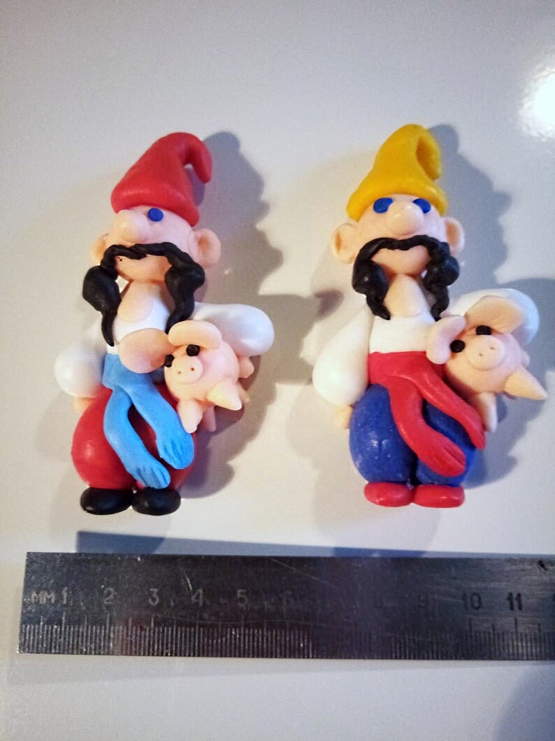 magnet craft Kozak/_Homme ukrainien/_cochon/_Paysan/_Figurine for r\u00e9frig\u00e9rateur/_P\u00e2te polym\u00e8re/_Fridge magnets
