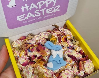 Easter dog treats, dog treat Easter box, dog chocolate treats, dog Easter, dog Easter egg, puppy's first Easter, dog's first Easter