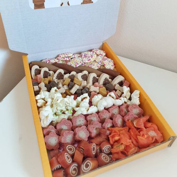 Dog Treat Box - Personalised letterbox gift - Birthday gotcha day get well soon any occasion - Chocolate & Biscuits - Pick n Mix Snack