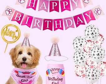 Dog birthday hat and bandana, dog birthday bow tie, dog birthday girl, dog birthday boy, dog birthday accessories, dog birthday, dog party