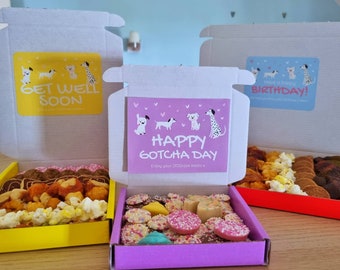 Gotcha day dog Treat Box - Personalised letterbox gift - Birthday get well soon any occasion - dog treats - dog gift - puppy treats