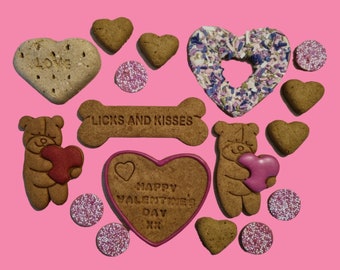VALENTINES DOG BISCUIT - Valentine's day dog gift, grain free dog biscuits, Valentine's gifts for dogs, Valentine's day treats for puppies