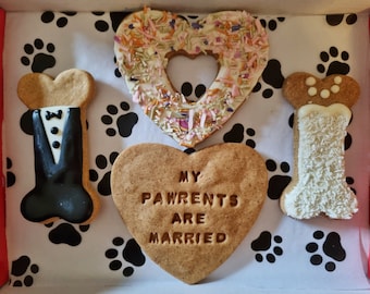 DOG WEDDING TREATS / My pawrents are married, dog wedding celebration treats, grain free dog treats, dog wedding gift, doggy treats, wedding