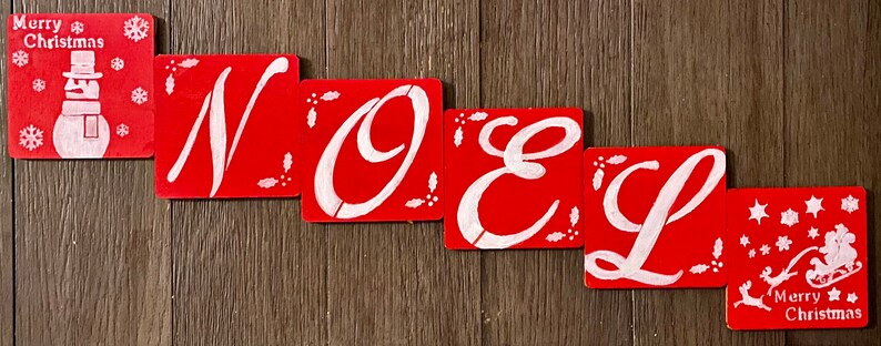 NOEL XMAS Coasters set of 6