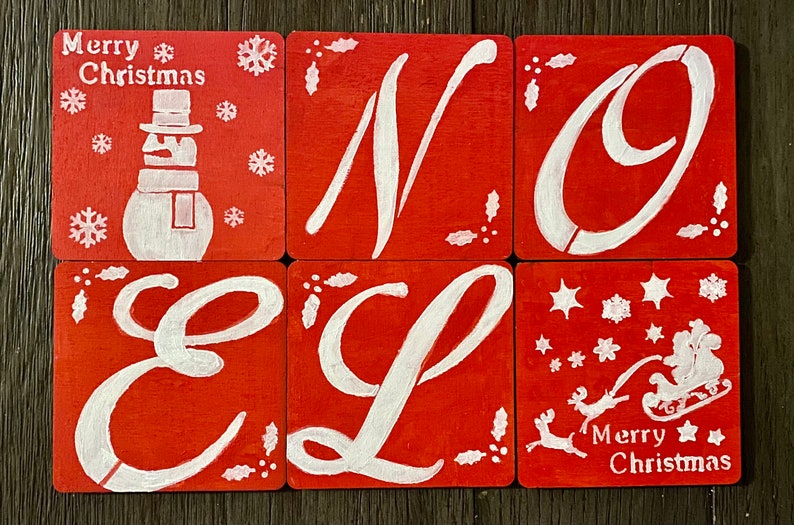 NOEL XMAS Coasters set of 6