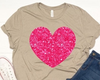 Glitter heart shirt, Love T-shirt,  Glitter shirt, Colored Hearts Shirt, Love is Life, Valentine's Day, Gift for her, Valentine's shirt
