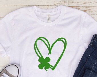 Herz Shamrock St Patrick's Day Shirt, irisches Glücksklee