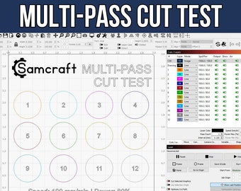 Multi-Pass Laser Cutting Test Files - Digital Download - Laser Engraving Project - Lightburn File