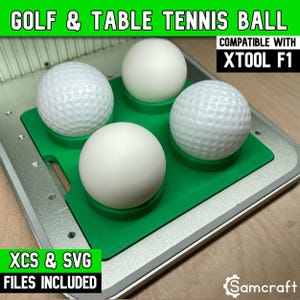 Gabarito para bolas de golfe e tênis de mesa xTool F1: Alinhamento para gravação a laser