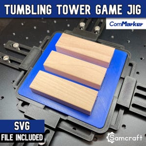 Tumbling Tower-spelmal voor ComMarker-lasers | Lasergegraveerde spellen | Gemaakt in de VS door Samcraft