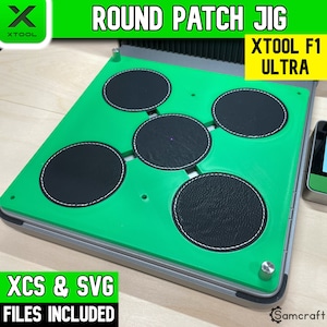 xTool F1 Ultra Round Patch Jig, xTool Fiber Laser Jig, xTool F1 Ultra Jig, Fiber Jig, XCS-bestand, Circle Hat Patch Jig, Samcraft