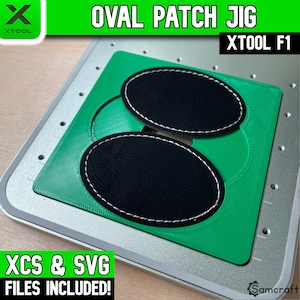 xTool F1 Oval Flicken Schablone, xTool Fiber Laser Schablone, Laser Schablone, Laser Vorlage, XCS File, Hut Aufnäher Schablone, Aufnäher Schablone, Samcraft