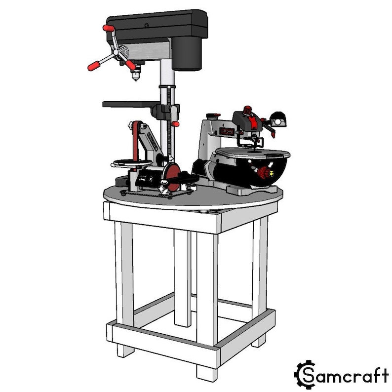Rotating Bench Top Tool Carousel Woodworking Plans Instant Etsy