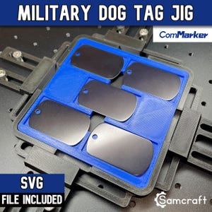 Militaire dogtag-mal voor ComMarker-lasers | Lasergegraveerde hondenpenningen | Gemaakt in de VS door Samcraft