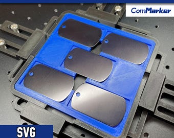 ComMarker Laser Military Dog Tag Jig: Engrave Multiple Tags, Made in USA (SVG File)