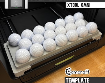 Golf Ball Jig for xTool Omni UV Printer, 20 Ball UV Printing Fixture with Template, Custom Logo Golf Balls, Made in USA by Samcraft
