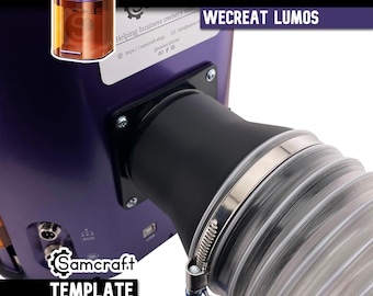 Adaptador de manguera de escape Samcraft WeCreat Lumos de 4 pulgadas: conector de extracción de humos para grabador láser