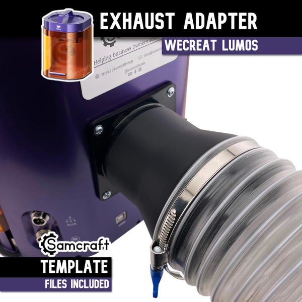 Samcraft WeCreat Lumos 4-Inch Exhaust Hose Adapter - Fume Extraction Connector for Laser Engraver
