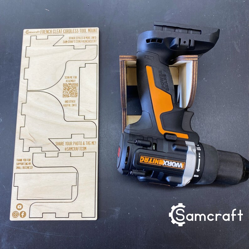 French Cleat Cordless Tool Holderfrench Cleat Drill Etsy