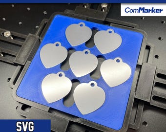 ComMarker Laser Heart Pet Tag Jig: Engraving Template, Made in USA
