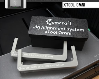 Jig Alignment System for xTool Omni UV Printer, Drop In Square Centered Jig Placement Tool for Standard Bed, Storage Box Included, Samcraft