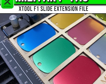 xTool F1 sjabloon militaire dogtag: lasergravure xCS-bestand (digitale download)
