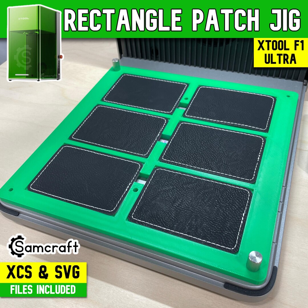 Xtool F1 Ultra Rectangle Patch Jig: Laserable Leatherette (XCS & SVG ...
