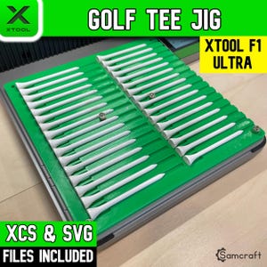 xTool F1 Ultra Golf Tee Jig, xTool Fiber Laser Jig, xTool F1 Ultra Jig, Fiber Jig, Laser Engraver Jig, Golfer, Golfing, Samcraft