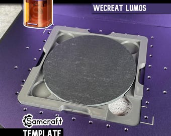 Plantilla para posavasos WeCreat Lumos de 4 pulgadas - Herramienta de grabado para posavasos redondos de Samcraft