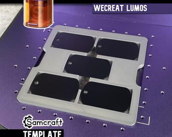 Plantilla para placas de identificación militares WeCreat Lumos: herramienta de grabado láser con capacidad para 5 placas